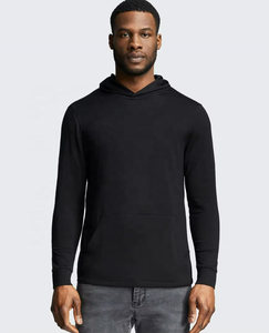 Sweat-shirt à capuche ample en laine mérinos légère pour homme avec poche kangourou - Product Image 2