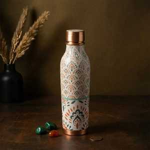 Premium Eco-Friendly 100% Pure Copper water bottle <b>Drinkware</b> with Classic Design Applicable for Boiling Water 1000ml Capacity - Product Image 4