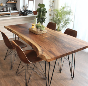 Juego de Comedor de Lujo de 6 Plazas, Estilo Moderno de Mediados de Siglo, Hecho a Mano con Madera de Mango y Tallados en Hoja de Oro Real, para Casa, Hotel o Apartamento - Product Image 3