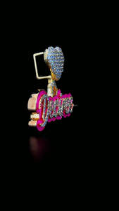 925 argent personnalisé Moissanite rose émail lettre pendentif avec coeur caution glacé diamant Style parfait cadeau d'anniversaire pour les femmes - Product Image 4