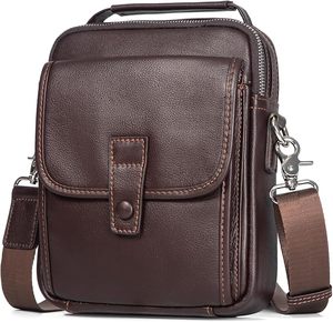 Spot Custom Black Fashion Vintage England Style Zipper Genuine Leather 14.2 Inch Computer Clutch <b>Bag</b> Polyester Multi-Compartment - Product Image 3