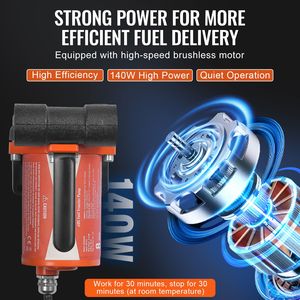 Portable Electric <b>12V</b> <b>DC</b> 8 GPM 1/6 HP Fuel Transfer Pump with Auto Shut Fuel Nozzle Long Inlet for Diesel Transfer - Product Image 5