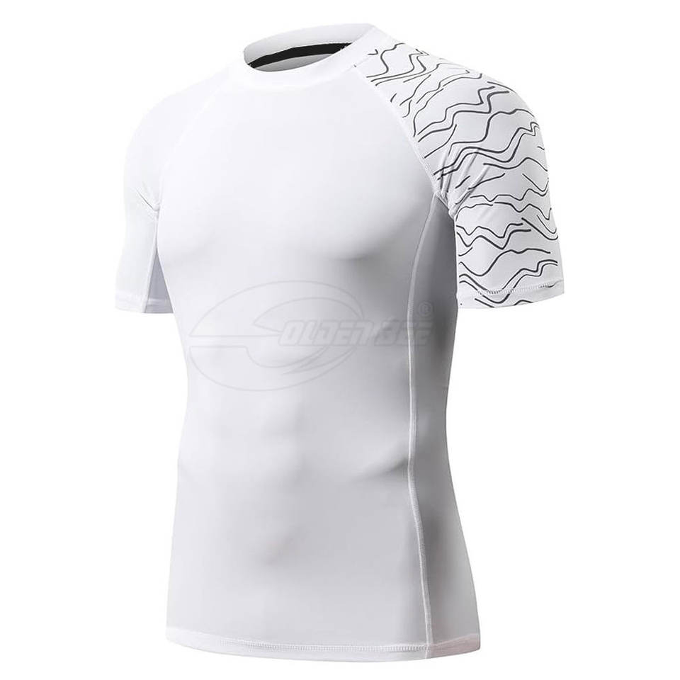 Active Wear Men Rash Guard Style Sports Shirt Short Sleeve Breathable ...