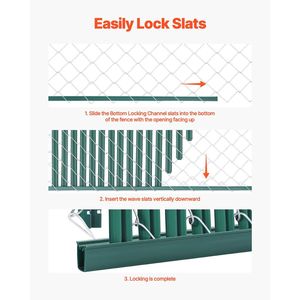 Recinzione Verticale a Catena in HDPE a Parete Singola con Doghe Privacy ad Alta Densità e Bloccaggio Inferiore - Product Image 6