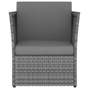 Chaise de patio moyenne en acier thermolaqué anthracite avec rotin PE, chaises de jardin - Product Image 4