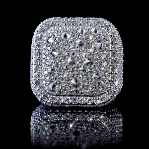 Luxury Moissanite Iced Out Cushion Cut <b>Ring</b> Sparkling 925 Silver <b>Statement</b> Jewelry <b>For</b> Mens <b>Women</b> Bold Wedding Gifts Stylish - Product Image 2
