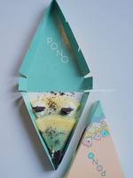 Boîte d'emballage en papier écologique pour frites Mini Burger Boulangerie Pâtisserie Gâteau Traiteur-Triangle Croissant Crêpe en relief