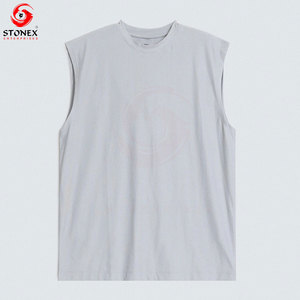 Camiseta sin mangas de poliéster y elastano para hombre, camiseta elástica de secado rápido sin mangas para gimnasio, chaleco transpirable para fitness, para entrenamiento y correr - Product Image 5