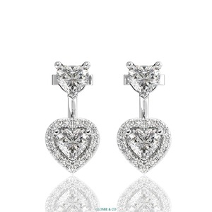 Customized Design Supplier Luxury Moissanite <b>Heart</b> Designer <b>Earrings</b> - GRA Certified Sterling <b>Silver</b> Glosbe&Co OEM ODM Accepted - Product Image 1