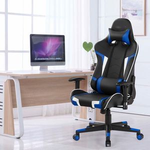 Sedia da Gaming Girevole Reclinabile con Massaggio, Supporto Lombare, Poggiapiedi e Altezza Regolabile - Product Image 4