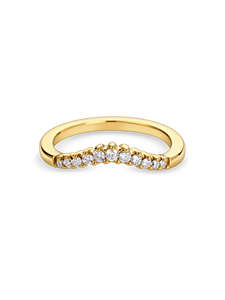 Anillo de boda curvo con diamantes redondos cultivados en laboratorio de 0.8 quilates en oro amarillo, blanco, rosa y platino de 18 quilates. - Product Image 2