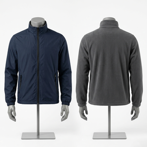 Chaqueta de Trabajo de Forro Polar Premium de 320 GSM, Verde Oliva, Cierre Completo, Logotipo Bordado Personalizado, Ropa de Invierno para Senderismo y Camping - Product Image 3