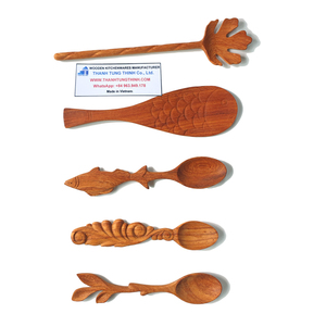 Hand Carved Acacia Wood 7-Piece <b>Utensils</b> <b>Set</b> Non-Toxic Dishwasher Safe Made in Vietnam - Product Image 2