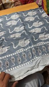 Pareo de algodón estampado a mano – Ligero, transpirable, para la playa, con diseños artesanales tradicionales - Product Image 4