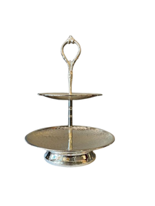 Support à gâteau à deux niveaux avec finition hautement polie, idéal pour la table et la décoration de cuisine - Product Image 1