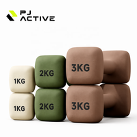 Haltères carrés PINJIAN pour la gym et la maison, poids personnalisables de 1 kg à 5 kg, paire d'haltères avec revêtement en caoutchouc