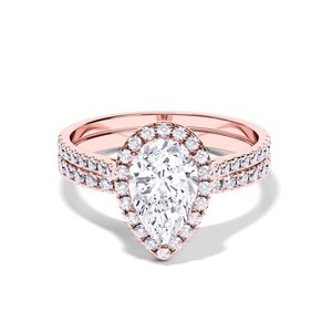 Anillo de Compromiso de Moissanita con Corte de Pera en Plata de Ley Chapada en Oro de 18K, Anillo de Piedras Preciosas de Lujo para Boda y Aniversario - Product Image 4