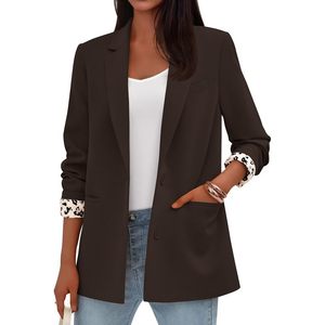 PRETTYGARDEN 2025 Blazer Abierto con Estampado de Leopardo para Mujer, Atuendos Casuales de Negocios para Oficina, Chaquetas de Traje con Botones - Product Image 2