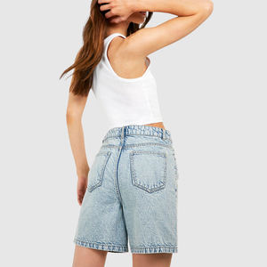 Nuevos y Elegantes Shorts Casuales de Mezclilla para Mujer, de Poliéster/Algodón, para Gimnasio o Ciclismo, con Cierre de Cremallera, Resistentes al Viento y Ecológicos - Product Image 2