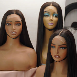 Perruque la plus vendue en cheveux humains, avec closure en dentelle au milieu, lisse comme des baguettes, cheveux naturels pour femmes, style doux, cheveux bruts, couleur du fournisseur - Product Image 5