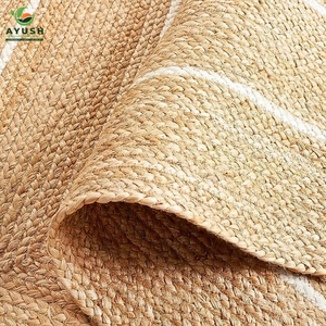 Tapis de salon fait main en fibres de jute 100% naturelles, tapis sur mesure - Product Image 3
