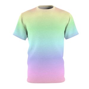 เสื้อยืดผู้ชายสีพาสเทลไล่เฉดสีรุ้ง แขนสั้น คอกลม ลำลอง ผ้าถัก คอโอ สีพื้น เสื้อยืดฤดูร้อน - Product Image 1