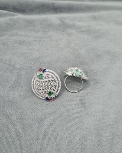 Bague élégante et raffinée en forme de fleur ronde, avec grappe de marquises de luxe, ajustable, pour femme, bijoux de mariage en gros - Product Image 4