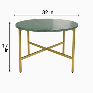Elegant Sturdy 17\" Green Marble Nesting <b>Table</b> with Golden Metal Frame Luxurious <b>Space</b> <b>Saving</b> Design Coffee <b>Tables</b> - Product Image 2