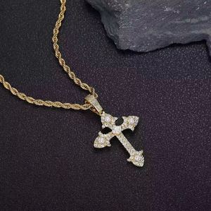 New Arrival Hip Hop Jewelry <b>Cross</b> Pendant <b>Necklace</b> 18k Gold Plated Iced Out Zircon Diamond Charms Pendant for <b>Men</b> Women - Product Image 5