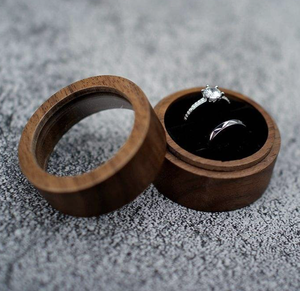 Wooden Ring <b>Box</b> Rectangle Shape Magnetic Closure Modern Design Wedding Jewelry Storage Home Office Rustic Durable - Product Image 4
