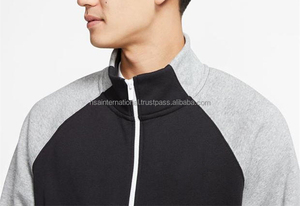 Ensemble sweat-shirt à capuche et jogging écologique pour hommes coupe ajustée avec fermeture éclair Ensemble sweat-shirt personnalisé multi-panneaux Vente en gros Survêtement pour jogging d'hiver - Product Image 6