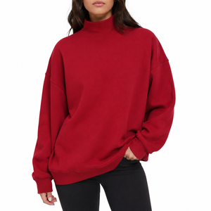 Pull-over décontracté surdimensionné pour femme en jersey de coton avec broderie chenille personnalisée – Collection Hiver - Product Image 1