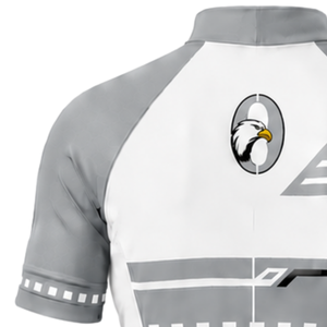 Customized Grey <b>White</b> <b>Cycling</b> <b>Jersey</b> Short Sleeve Zip Front Road Bike Shirt Lightweight Breathable Performance <b>Cycling</b> Wear - Product Image 3
