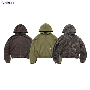 เสื้อฮู้ดดี้โอเวอร์ไซส์แบบซิป ปี 2026 ลายมัดย้อม ผ้าเฟรนช์เทอร์รี่ สวมใส่สบาย สไตล์สตรีทแวร์ สำหรับฤดูใบไม้ร่วง - Product Image 3