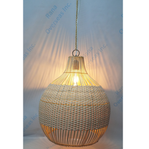 Lámpara Colgante de Mimbre Natural Tejida a Mano con Textura de Yute, Estilo Rústico - Product Image 5