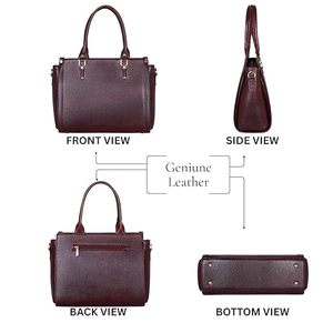ZOLO LEATHERS Women's Durable Genuine Leather Satchel <b>Handbag</b> | Stylish <b>Small</b> Top Handle Travel Bag with Adjustable Strap - Product Image 4
