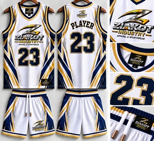Venta al por Mayor Directa de ZIAKOT INDUSTRY, Jersey de Baloncesto Retro Personalizado, Blanco Real y Azul Claro, Auténtico - Product Image 5