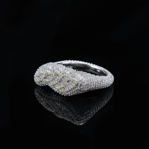 Bague florale en argent 925 avec diamant certifié de laboratoire, bague statement légère et luxueuse, bijou pour femme, cadeau au design élégant - Product Image 6