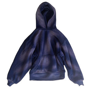Sudadera con Capucha Oversize para Hombre, Verde Menta, Estilo Vintage Lavado, de Algodón Grueso con Forro Polar, Estilo Casual Urbano - Product Image 3
