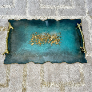 Exclusivo Diseño Artesanal de la India: Asas de Madera Pulida con Hojuelas Negras Doradas, Ecológicas y de Grado Comercial, con Resina Elegante - Product Image 4