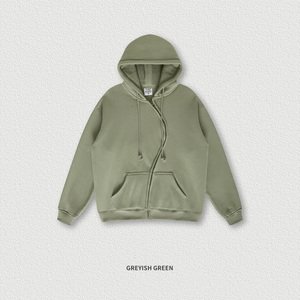 เสื้อฮู้ดซิปแบบใหม่ 405 GSM ผ้าฟลีซหนานุ่ม ซิปแบบอสมมาตร สำหรับสตรีทแวร์ แฟชั่นฤดูหนาว แบรนด์สตรีทแวร์ - Product Image 5