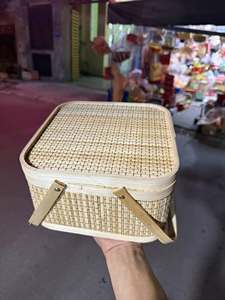 Traditional Woven Bamboo Suitcase Basket | Versatile Gift Presentation <b>Box</b> for Mid-Autumn & Lunar New Year Bamboo basket <b>box</b> - Product Image 5