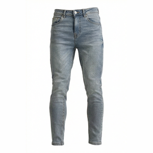 Slim Fit Stonewashed Denim <b>Jeans</b> <b>Men</b> Mid Waist Straight Leg Cotton Casual Spring Style Pants - Product Image 5