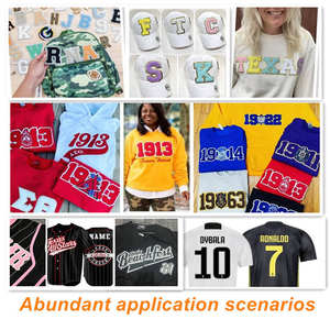 Patchs thermocollants personnalisés en forme de cœur, brodés de sequins chenille alphabet grec, écologiques, pour chapeaux de fraternités et sororités - Product Image 4