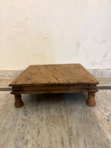 Chowki Bajot indien en bois du Rajasthan, fait main, écologique, durable, table de lit traditionnelle, chaise décorative pour enfants, pour usage domestique - Product Image 6
