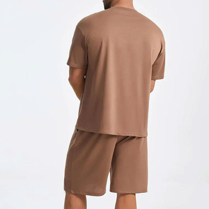 Custom Print Logo Summer 2 Piece Shirt and Shorts <b>Set</b> Plus Size High Street Style Polyester/Cotton for Men - Product Image 2