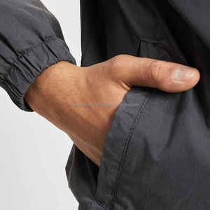 Men's Customizable Cotton Windbreaker Tracksuit ODM Designer Two Piece Set With <b>Jacket</b> And Short For Comfortable Winter Running - Product Image 5