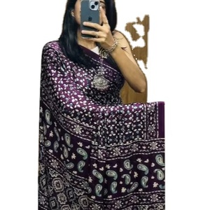 Bandana estilo étnico de seda suave Semi Gajji estampado digital elegante patrón floral - Product Image 1