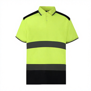 Camiseta Polo de Seguridad de Alta Visibilidad, Transpirable, de Algodón, con Tiras Reflectantes para Trabajos de Construcción, Ropa Personalizada Resistente al Agua - Product Image 5