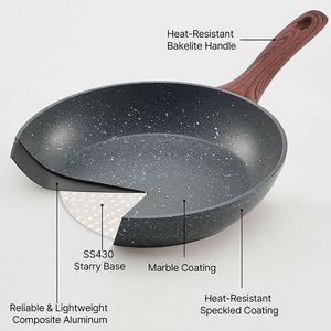 Ensemble de 3 poêles antiadhésives avec poignée pour une cuisson efficace - Product Image 4